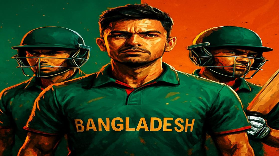 বাংলাদেশ ক্রিকেট দল মাঠে সক্রিয়, স্ক্রিনে hi77-এর লাইভ ম্যাচ তথ্য ও পরিসংখ্যান প্রদর্শিত হচ্ছে।